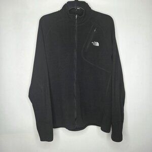 The North Face Men's Large Fleece Jacket Full Zip Black Thumb Holes